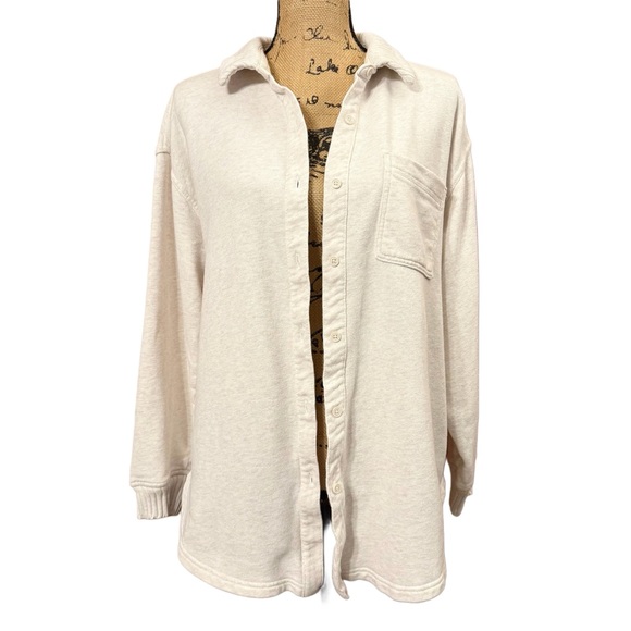 Aerie LumberJane Fleece Heather Frost Shirt Size Small - Picture 9 of 10
